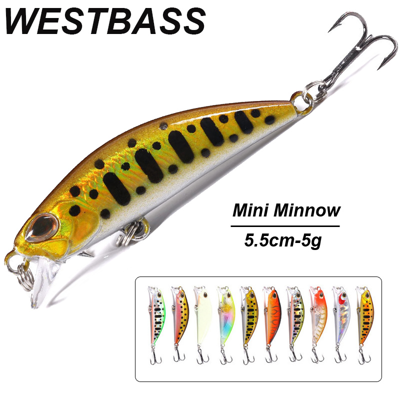 Fishing Lure Crankbait - WESTBASS 1PX Micro Minnow Lure 55mm-5g