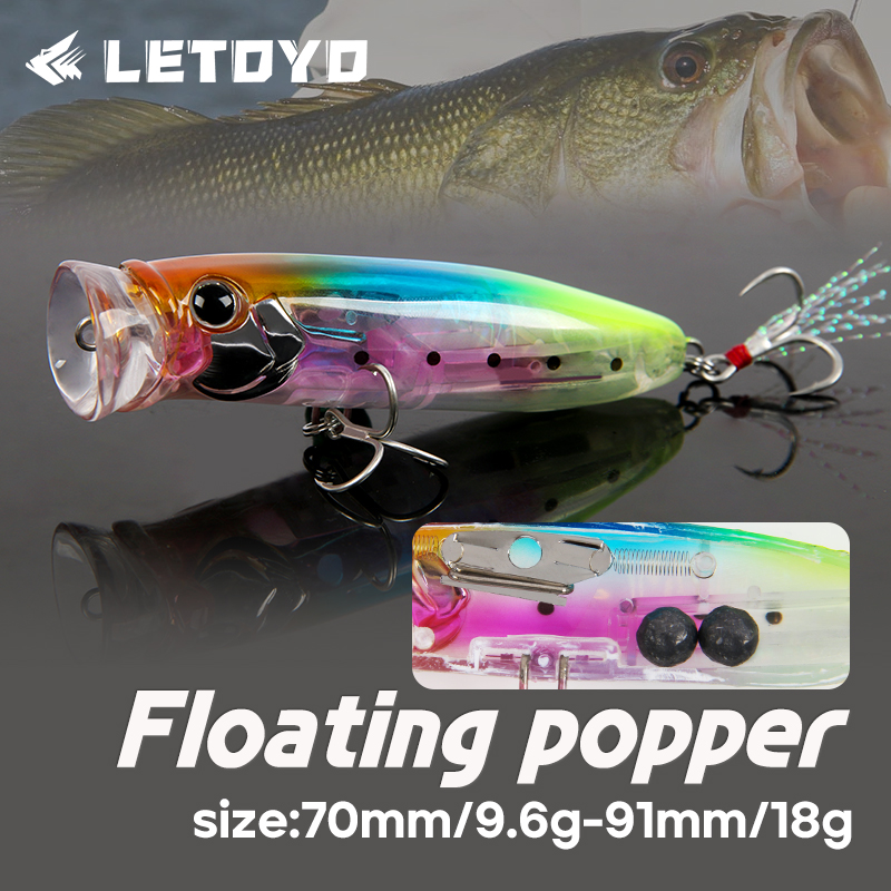 LETOYO 9.6g/18g Floating Poppe - Fishing Lure Popper recension och pris